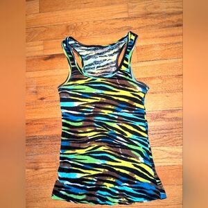 Vibrant Zebra Print Tank Top